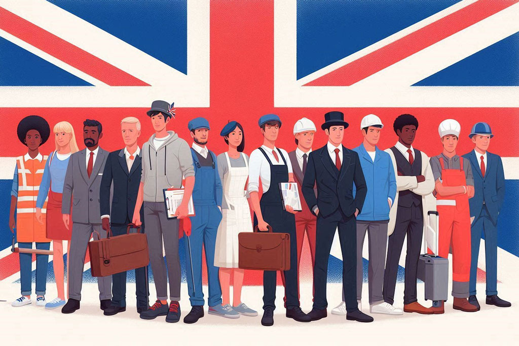 Pracownicy w Wielkiej Brytanii - Zarobki w UK w 2024 roku w różnych branżach.